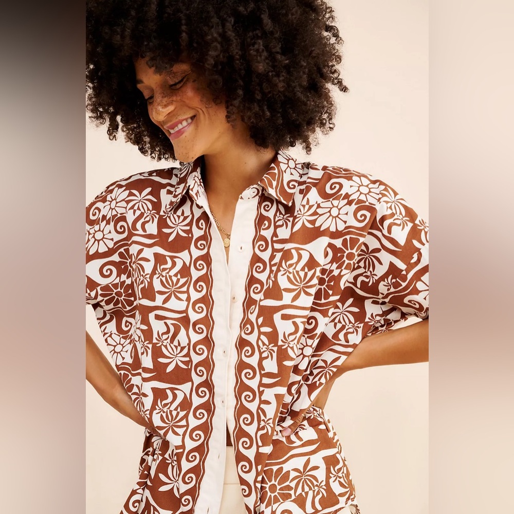 Anthropologie‎ Long Sleeve Poplin Buttondown - Picture 3 of 7